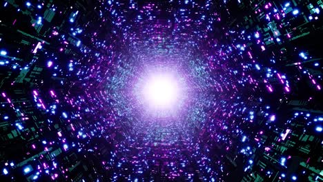 la luz de neón reluciente del túnel de ciencia ficción