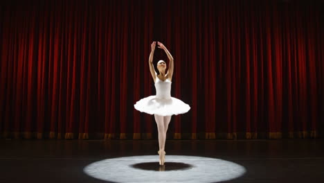 ballerina on stage in spotlight