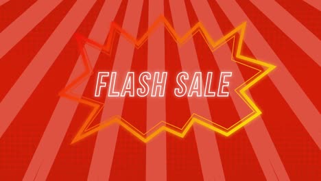 Animation-of-flash-sale-text-in-speech-bubble-with-red-sunburst-pattern