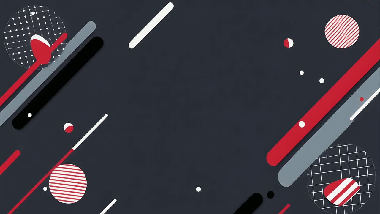 Abstract Geometric Shapes Moving on Dark Background