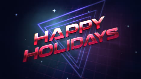 Happy-Holidays-with-neon-triangles-and-glitters-in-80s-style