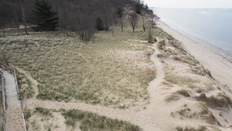 eroding dunes at kruse park on lake michigan