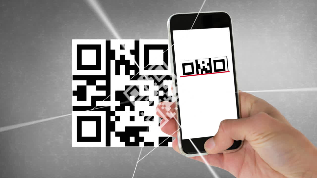 Animation of qr code and qr code scanning on smartphone