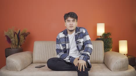 스트레스를 받은 남자.