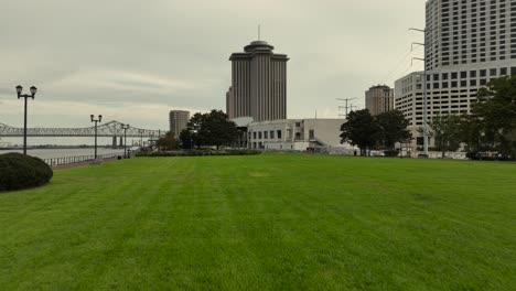 aerial approach to the new four seasons in new orleans