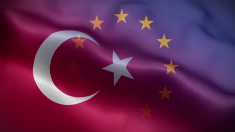 eu turkey flag loop background 4k