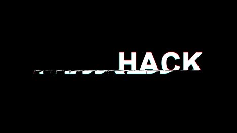 hacked  glitch effect text digital tv distortion 4k loop animation