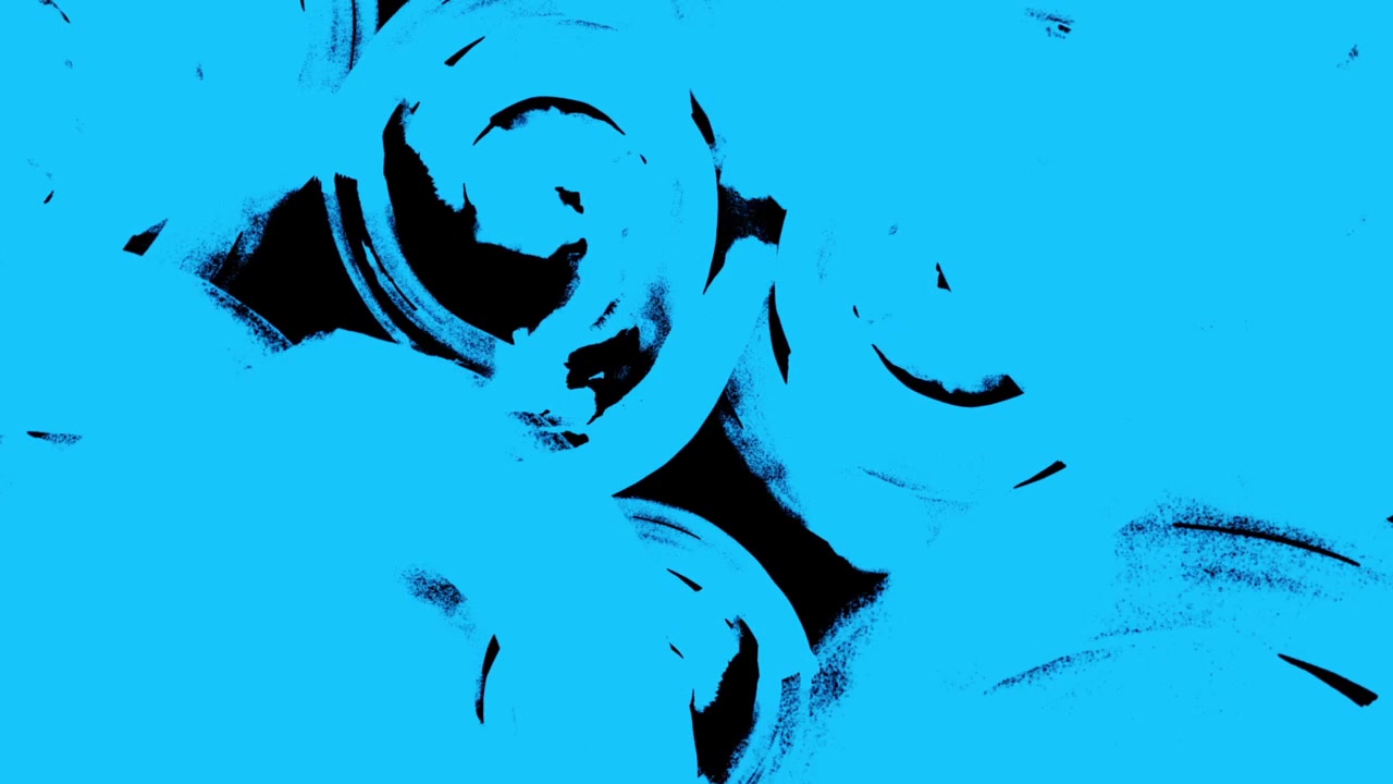 Vortici Astratti di Vernice Blu in Espansione su Sfondo Nero