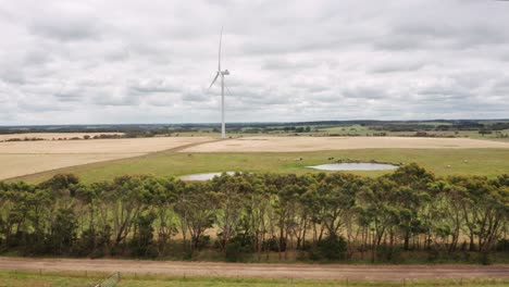 Vista-Aérea-De-La-Producción-De-Energía-De-Turbinas-Eólicas---Toma-Aérea-De-4k