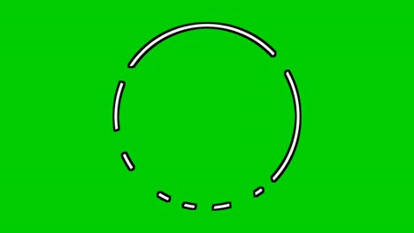 gráficos de movimiento de borde de círculo giratorio de dibujos animados de animación simple para elementos de video en fondo de pantalla verde