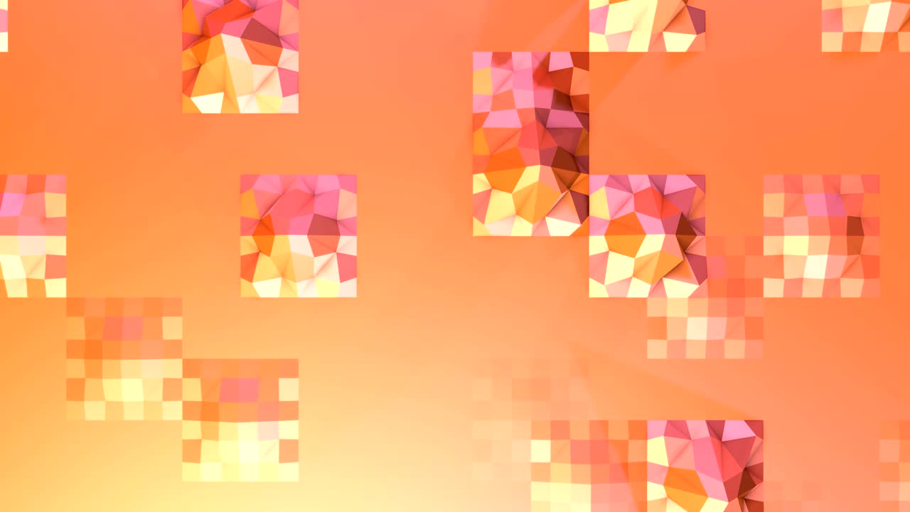la superficie simple de baja poli 3d como terreno surrealista. fondo de movimiento de baja poli geométrica suave de desplazamiento de polígonos rojos naranja y rojos puros. fondo de bucle sin costuras 4k fullhd con espacio de copia con espacio de copiado