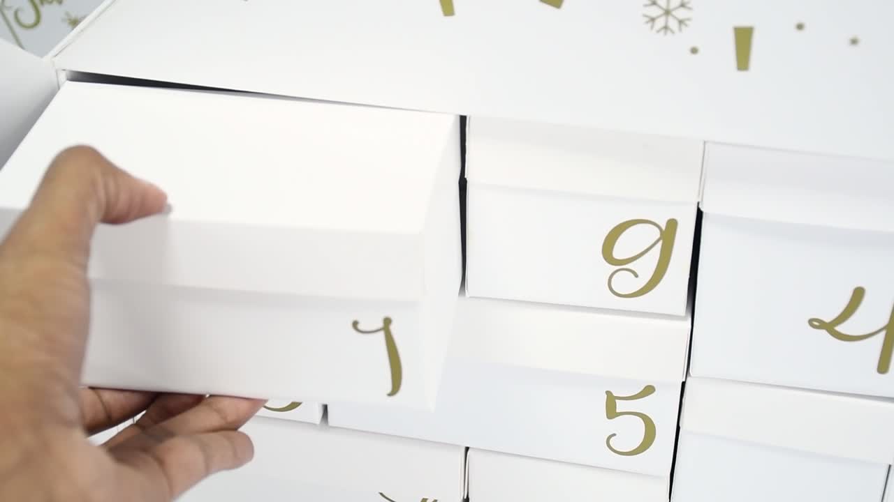 Christmas advent calendar boxes, establisher