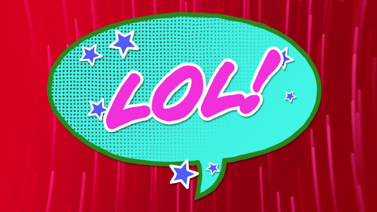 분홍색 배경에 lol 텍스트의 애니메이션