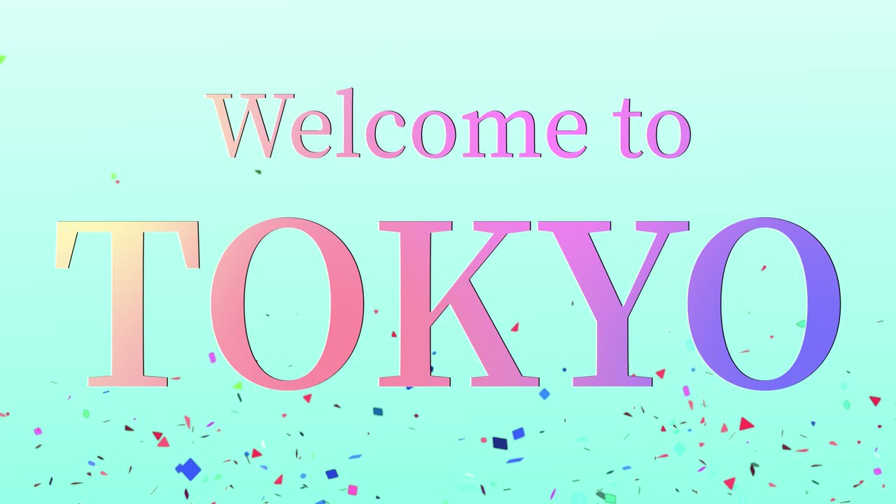 도쿄에 오신 것을 환영합니다: 메시지, 텍스트, 애니메이션, 모션 그래픽