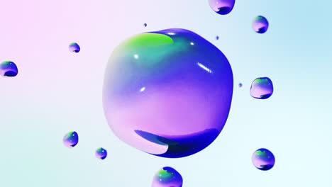 abstract animation of slimy colorful bubbles in fluid motion