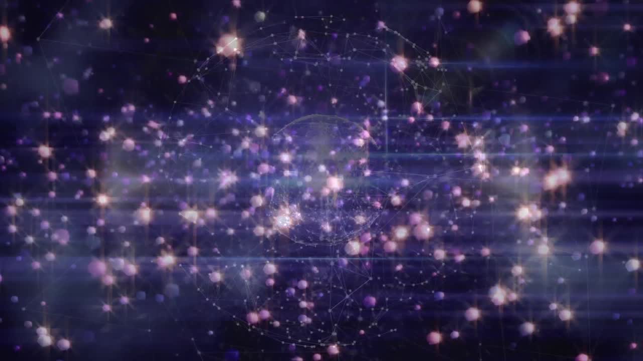 연결의 글로브 위에 반 ⁇ 이는 반점의 애니메이션