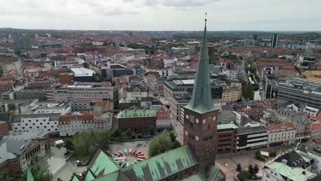 aarhus dome church cathedral aerial orbit