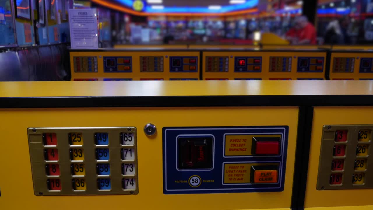 Prize bingo machines in an amusement arcade