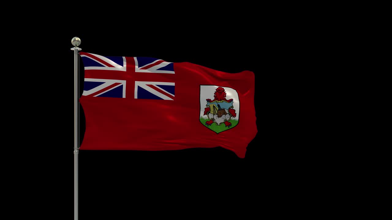 Bermuda Various Of Flags Waving National Flag On Pole, Table Flag