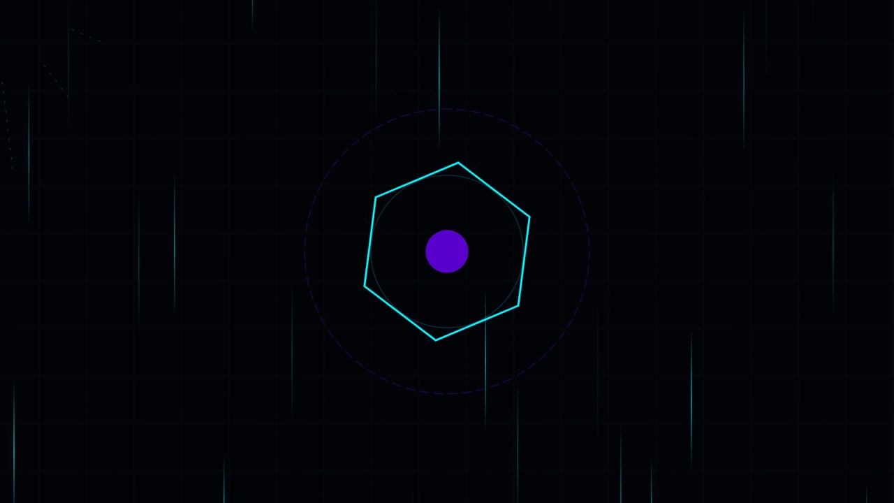 Abstract Motion Graphic of Rotating Hexagon with Pulsing Center