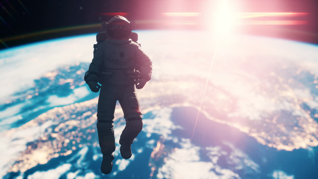 地球上空的宇航员