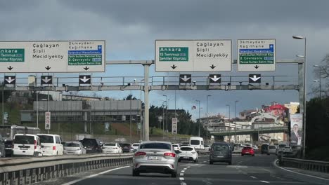 traffic on a highway in istanbul, turkey