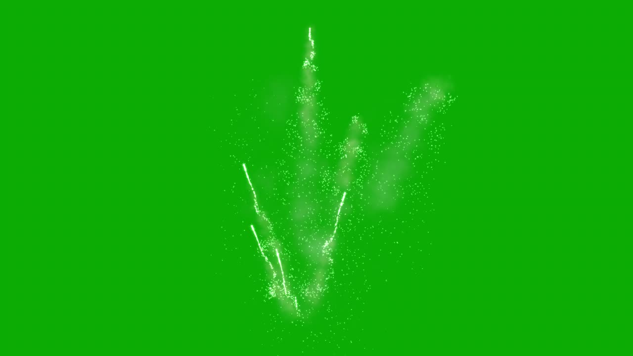 녹색 화면 배경으로 불꽃놀이 모션 그래픽