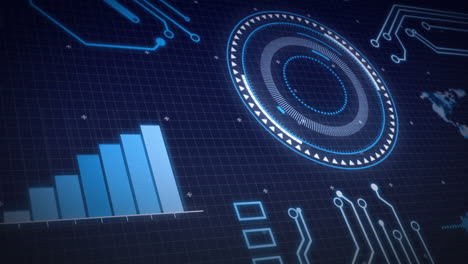 animation of scope scanning, processor elements and data processing on grid