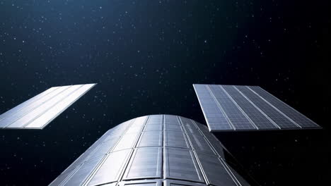 Satellite in Space with Solar Panels
