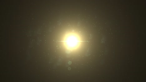 efecto de llamarada óptica de la lente digital realista del sol en fondo negro.