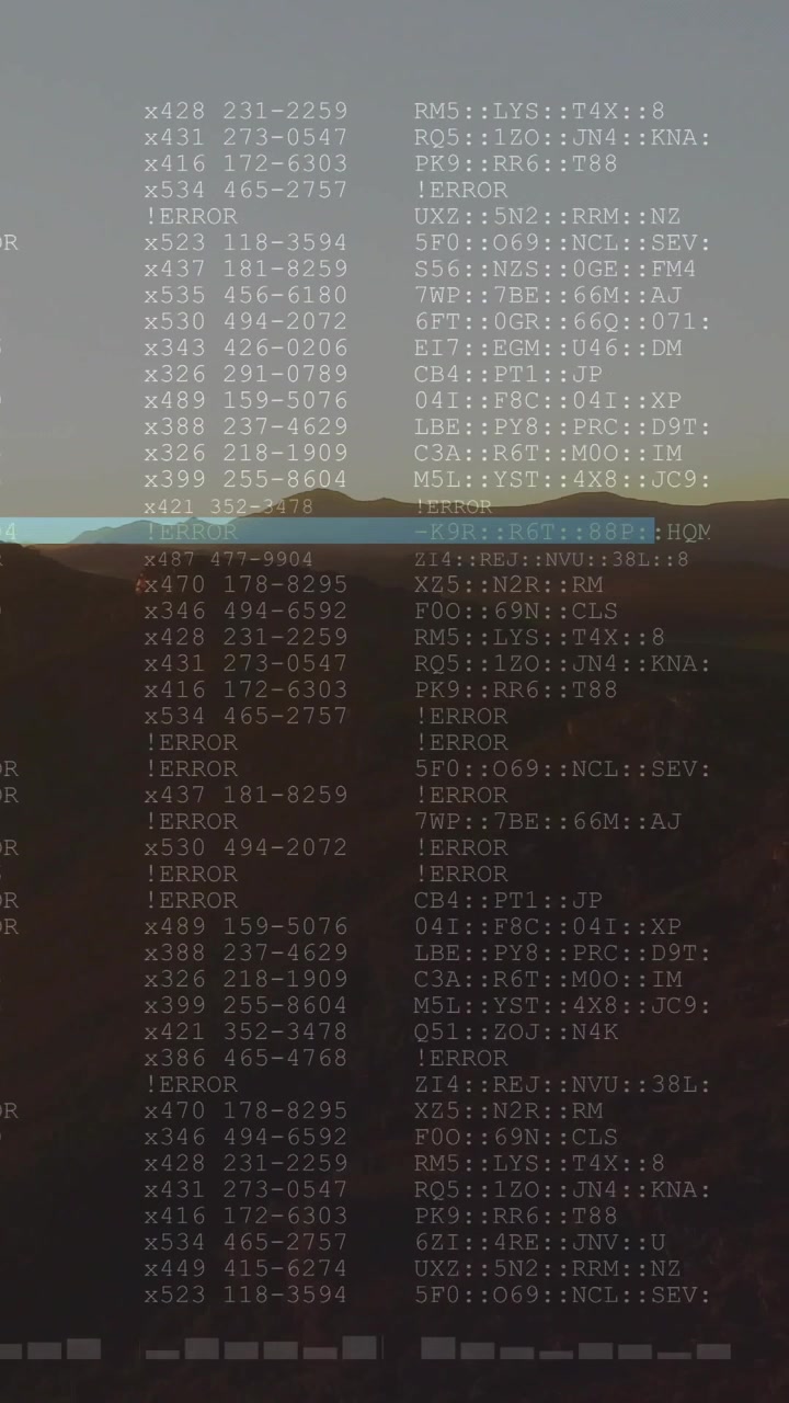 Vertical video: Left beacon lighting starting overlay, horizon glowing while scanning ERROR codes