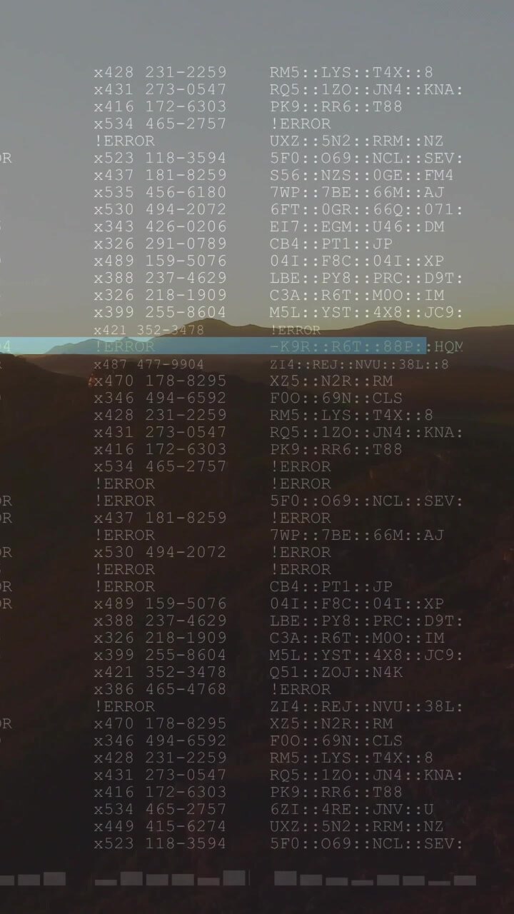 Vertical video: Left beacon lighting starting overlay, horizon glowing while scanning ERROR codes