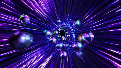hyperspace tunnel with glowing spheres