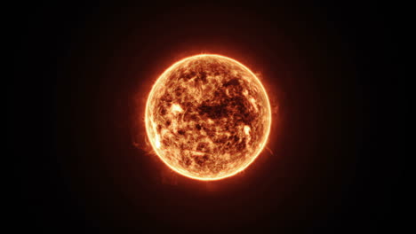 Eine-VFX-Aufnahme-Der-Sonne-Im-Weltraum-Mit-Sonneneruptionen