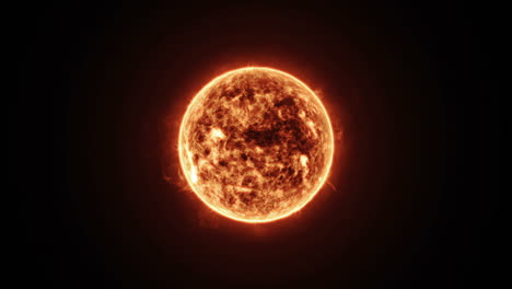 una toma vfx del sol en el espacio con erupciones solares