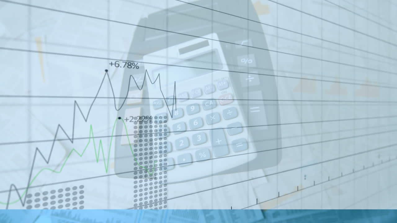 Animation of data processing over calculator