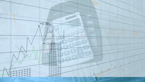 animation of data processing over calculator