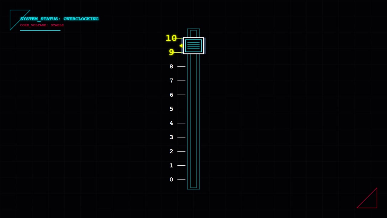 Digital Interface Displaying Overclocking System Status and Variable Slider