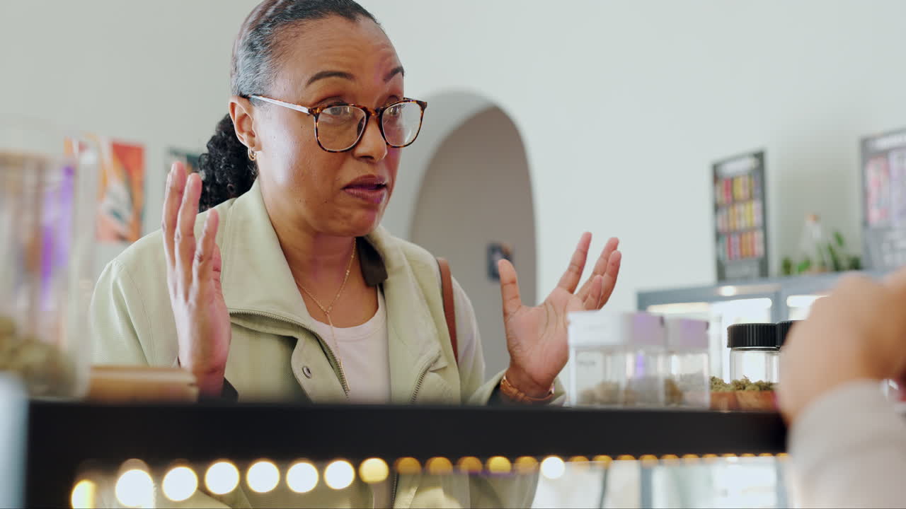 Customer at a cannabis dispensary
