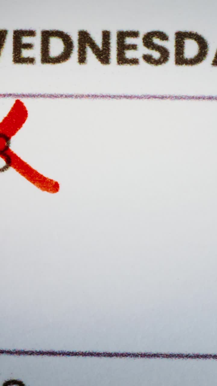 Marking Wednesday on a Calendar