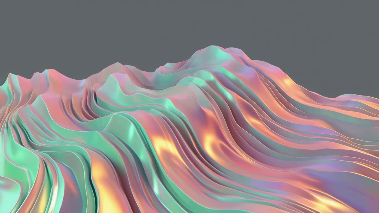 Colorful Abstract Iridescent Waves Flowing Seamlessly