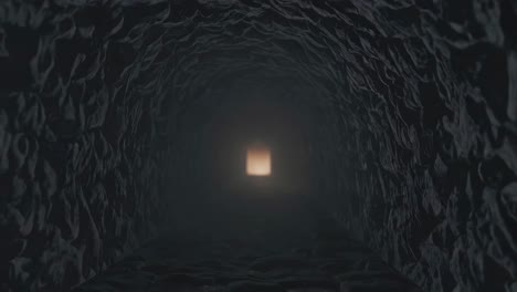 dark stone tunnel with light at the end