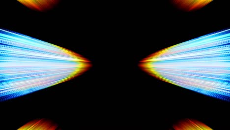 líneas brillantes que establecen el movimiento de la onda, coloridas, sobre un fondo negro