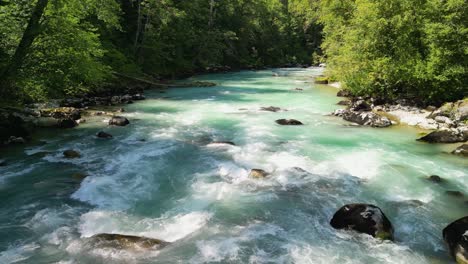 aerial view down mamquam river, bc, canad