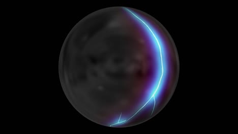 bola de cristal mágica para la adivinación. descargas de electricidad. predicción del destino, el futuro