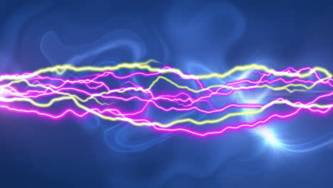 ondas eléctricas sobre un fondo azul