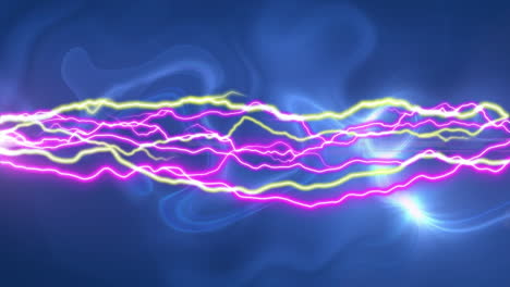 electric waves on blue background