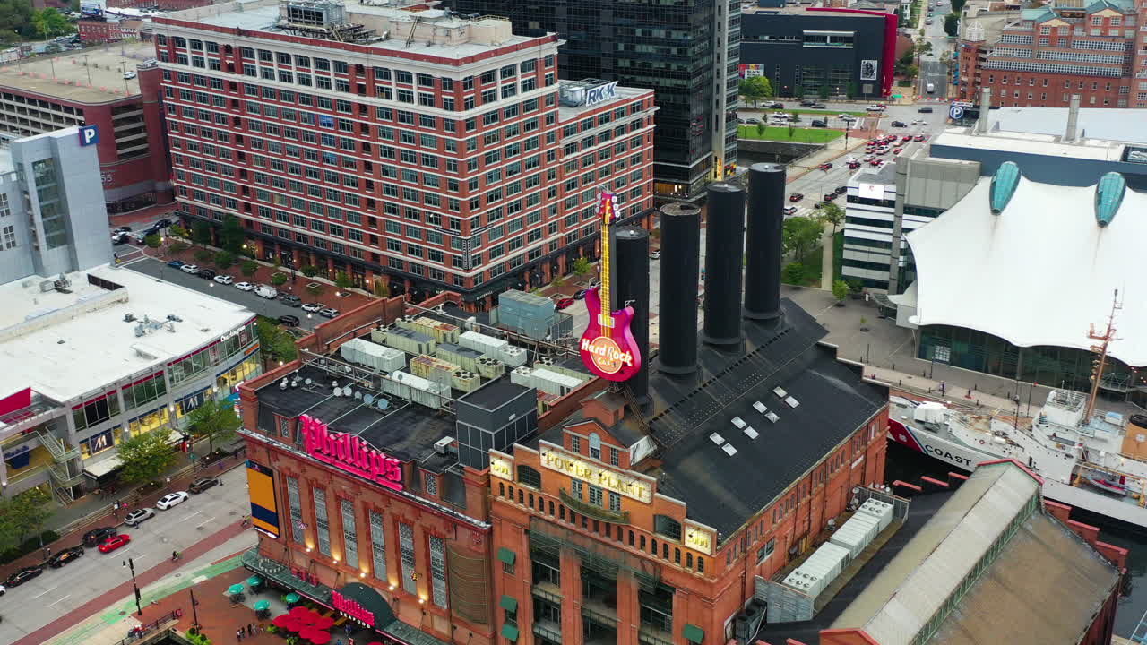 Aerial View of Hard Rock Cafe Baltimore at Inner Harbor
