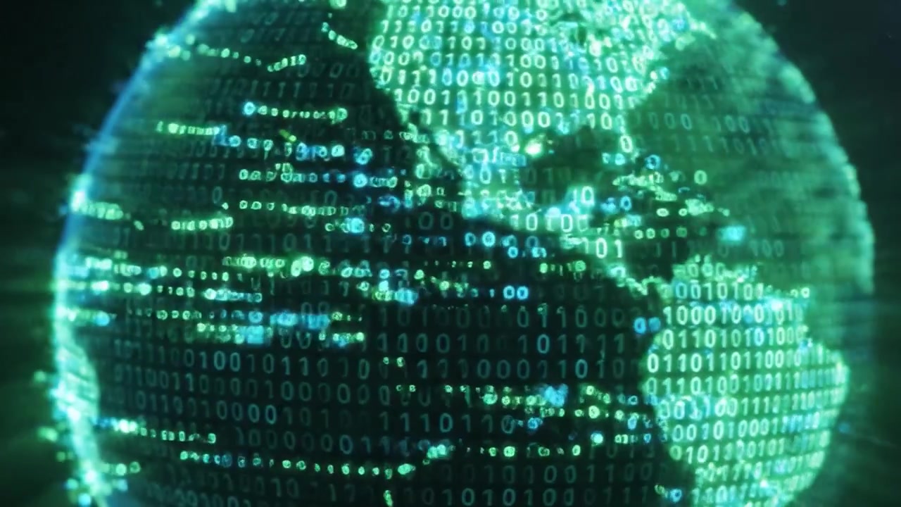 A Captivating Journey Through the Digital Globe: Exploring the Interconnectedness of Data, Technology, and Our World in a Modern Visual Representation