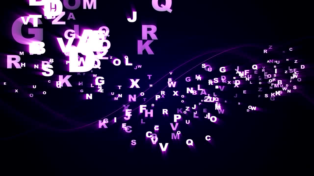 letras aleatorias de fondo código tecnológico, bucle